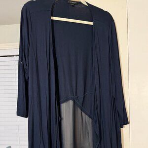 Lane Bryant navy cardigan with sheer detailing NWOT Size 14/16